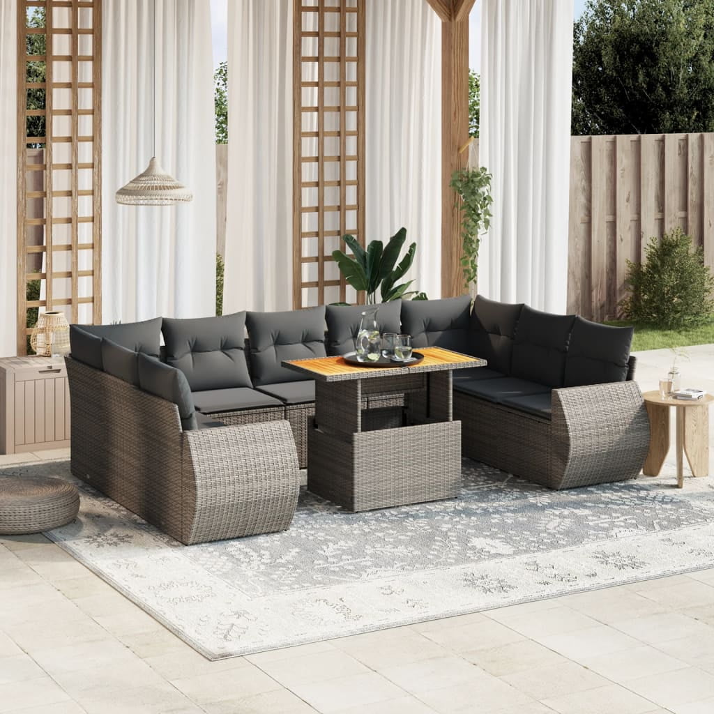 vidaXL Garden Sofa Set Grey