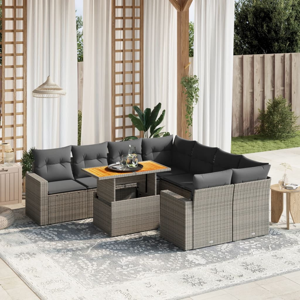 vidaXL Garden Sofa Set Grey