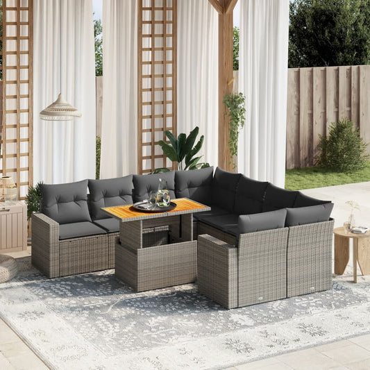vidaXL Garden Sofa Set Grey