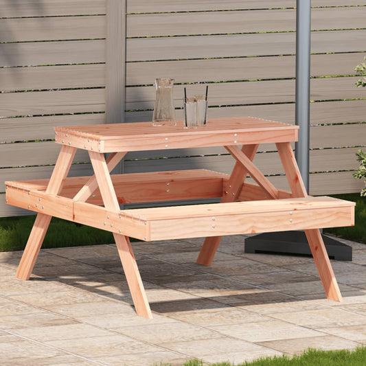 vidaXL Picnic Table Natural Wood Solid Douglas Fir Wood Medium Durable